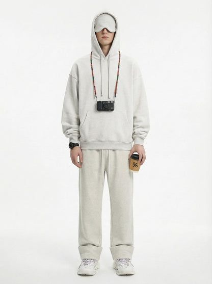 Unisex Cotton Blend Fleece Hoodie And Pants Set With Relaxed Fit And Soft Texture