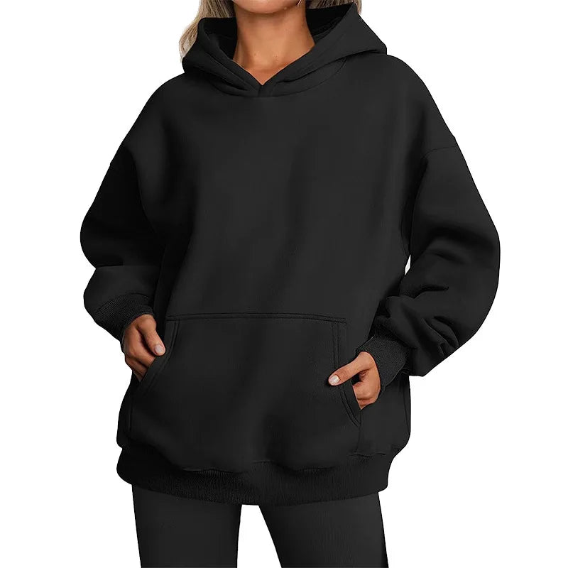 Women's Fleece Hoodie with Oversized Fit and Soft Touch Inner Lining Relaxed Silhouette