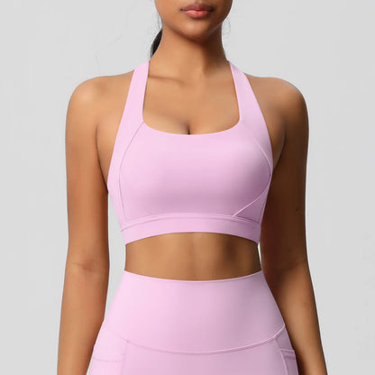 Women’s Yoga Bra Crop Top Nylon Elastane Supportive Sling Back