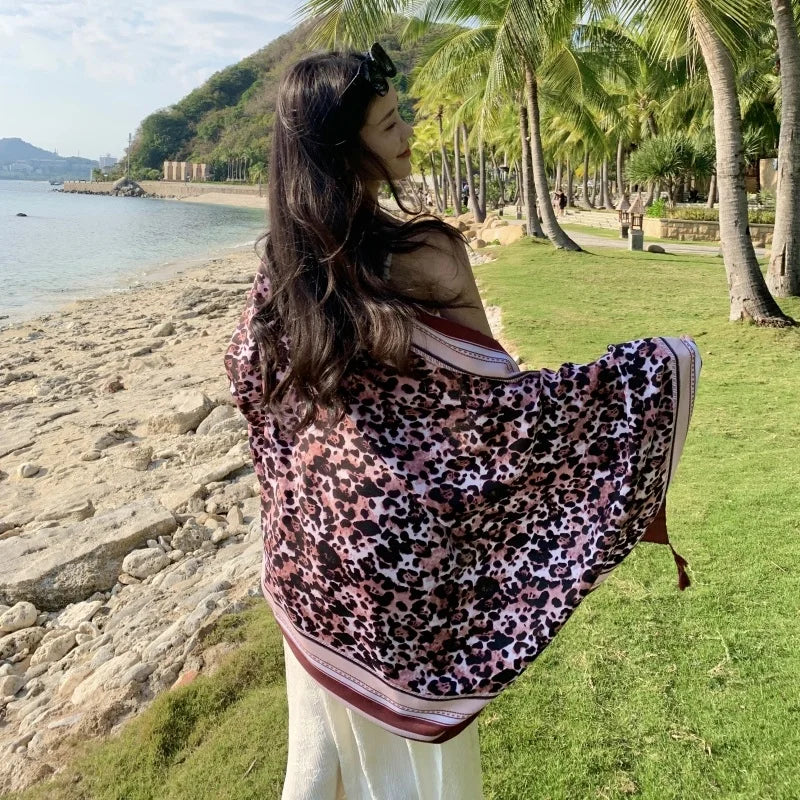 Women's printed beach sarong wrap scarf and sun cover