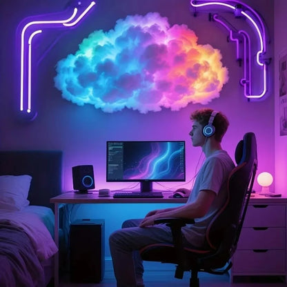 USB LED cloud lamp with music-responsive color-changing glow