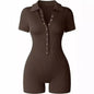 Breathable Collared Jumpsuit with Cinched Waist