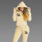 Soft Hoodie and Sweatpants Set with Fleece Interior Relaxed Fit Lounge