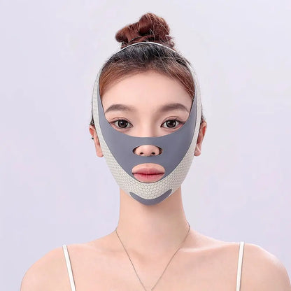 Breathable Elastic Sleep Mask With Adjustable Fit And V Line Shaping For Jawline Lifting And Tightening