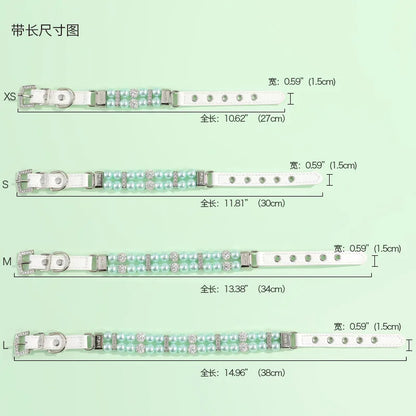 Pet Leash Collar Jewelry Pearl Cat Necklace Small and Medium-sized Dog Harnesses Supplies Wholesale