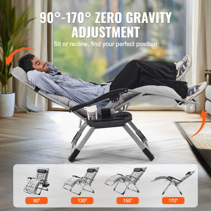 Zero Gravity Chair Zero Gravity Recliner Lounge Chair Adjustable Anti Gravity Chair with Cushion Footrest and Cupholder