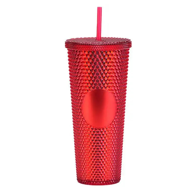2026 Luxury Diamond Cold Cup Tumbler with Straw | Double Wall Iced Coffee Cup | Starbucks-Style Reusable Cup