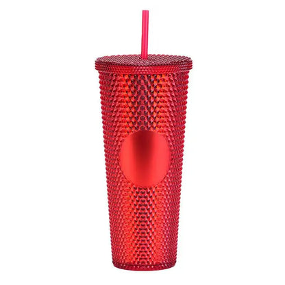 2026 Luxury Diamond Cold Cup Tumbler with Straw | Double Wall Iced Coffee Cup | Starbucks-Style Reusable Cup