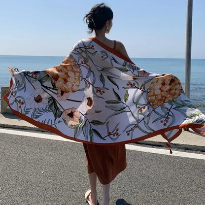 Women's printed beach sarong wrap scarf and sun cover
