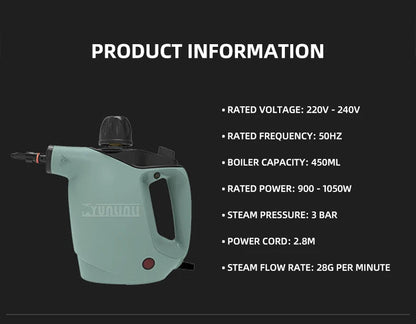 Powerful Steam Cleaning Machine 450ml Water Tank with Adjustable Nozzle