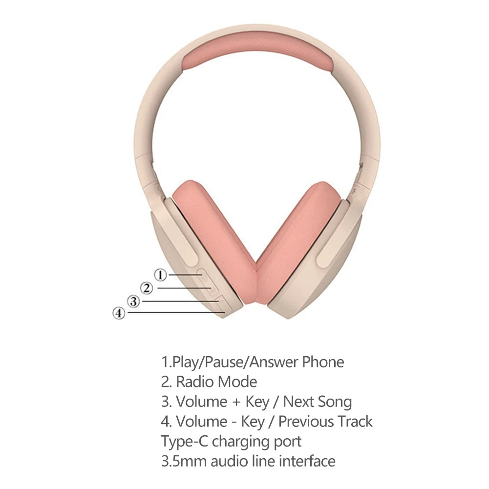 Foldable wireless headphones for music calls and gaming