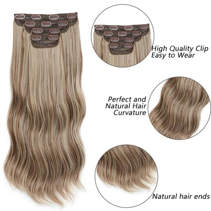 Voluminous Clip-In Hair Extensions 22 Inch Set for Length and Volume