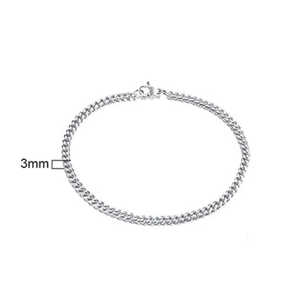 Stainless steel Cuban link chain bracelet