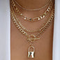 Women's Goldtone Necklace Set With Braided Bead Chains And Star Pendants In Five-Length Array