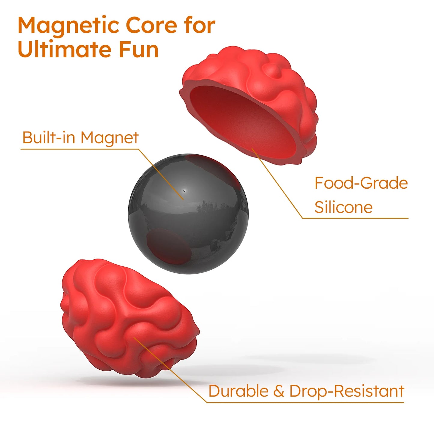 Silicone Magnetic Fidget Balls For Anxiety Relief And Calming