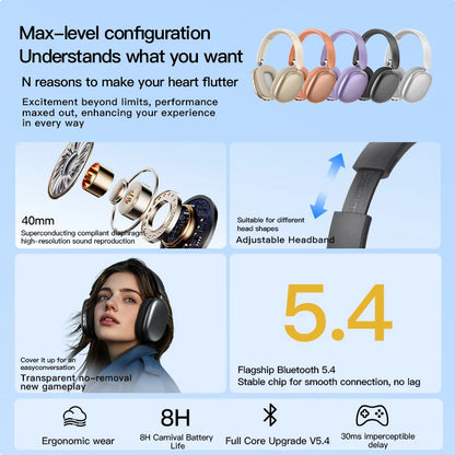 Bluetooth over-ear headphones with active noise cancellation
