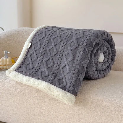 Double Thickened Throw Blanket Pile Tapestry Winter Warm Bed Cover Sofa Blanket Multifuntional Blanket Super Soft Cozy Blankets