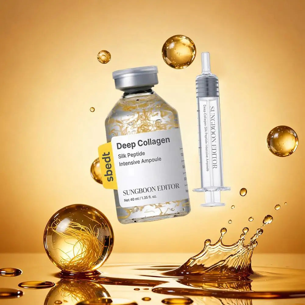 Korean Facial Care Set Featuring Collagen Silk Peptide Ampoule And Retinol Capsule For Revitalizing Brightening