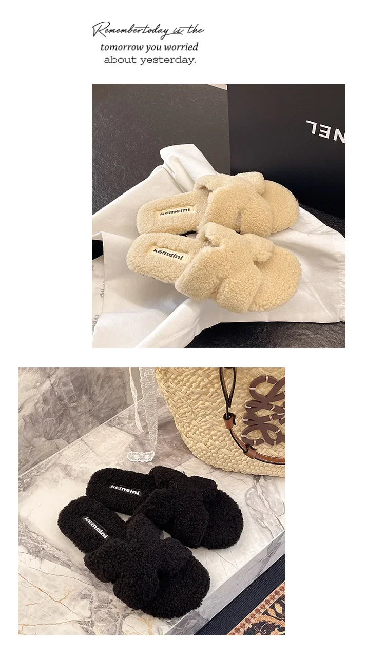 Soft Slippers with Faux Fur Lining for All Day Indoor Outdoor Warmth