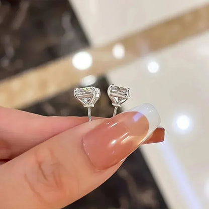 Classic Zircon Stud Earrings for Women in Sterling Silver Everyday