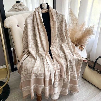 Golden Silk Blend Shawl Wrap for Women Long Scarf