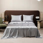 Satin Bed Sheet Sets for Summer Silky Smoooth Top Sheet with Pillowcase Single/Queen/King Ice Cooling Flat Bed Sheet Sets