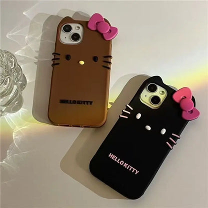 Playful Phone Case with Cat Silhouette Design and Soft Grip