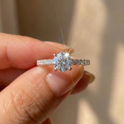 Radiant Ring with Zircon Accent in Sterling Silver for Everyday Wear