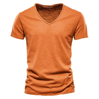 Soft V-Neck Tee For Men With 100 Percent Cotton Breathable Fit