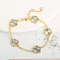 Silver Plated Rose Gold Clover Bracelet - Luxurious High Quality Jewelry for Women