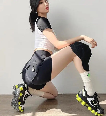 Sexy Yoga Shorts for Women, High Waisted Sports Pants, Fitness Shorts