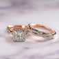 Rose Gold Zircon Ring Set for Engagement and Wedding Celebrations