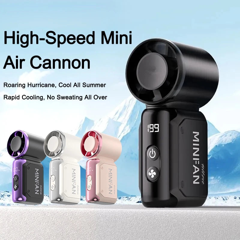 Portable Handheld Plastic Mini Fan With Led Display On The Go