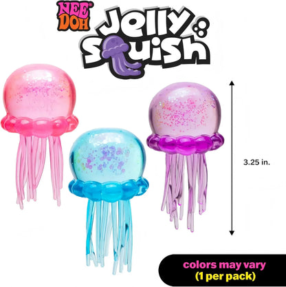 NeeDoh Jellyfish and Cube Plastic Squish Toy For Stress Relief and Sensory Play