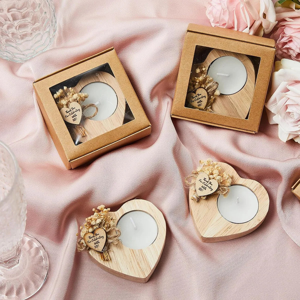 Wood Candle Holder Rustic Tealight Stand For Wedding Centerpieces