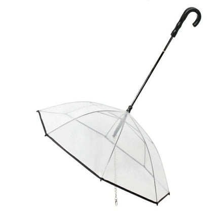 Detachable Clear Pet Dog Umbrellas C-Shape Handle with Leash Doggy Poncho Adjustable Rainproof Raincoat for Dogs Pet Supplies