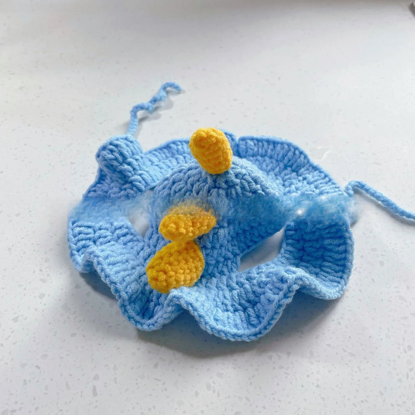 Soft Hat Hand-Crocheted with Elastic Fit for Cats Photo Prop