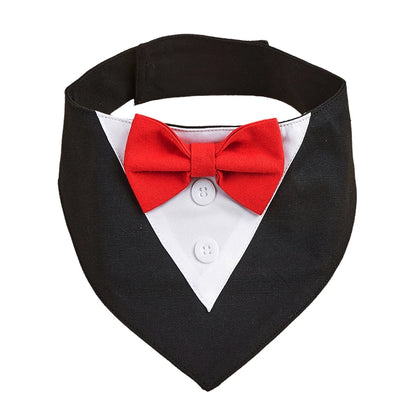 Wedding Big Dog Triangle Scarf with Bow Tie Handsome Pet Bandana for Small Large Dogs Golden Retriever Shepherd Labrador Bibs