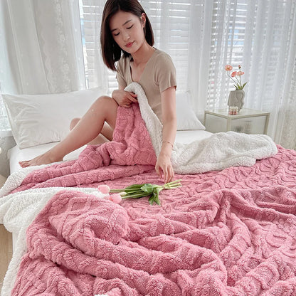Double Thickened Throw Blanket Pile Tapestry Winter Warm Bed Cover Sofa Blanket Multifuntional Blanket Super Soft Cozy Blankets