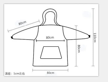 Unisex Fleece Hoodie Sweatshirt Blanket With Front Zipper And Deep Pockets In An Oversized Wearable Design