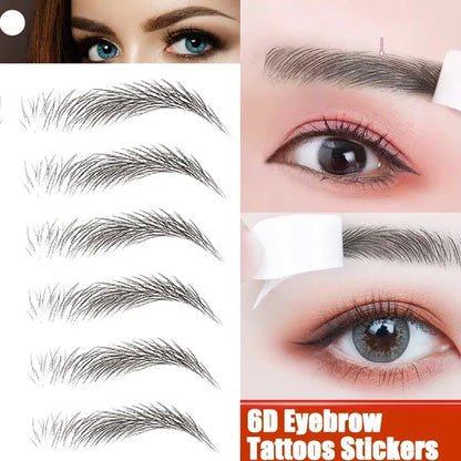 Women’s 6D Eyebrow Tattoos Stickers Waterproof Hair-Like Brow Grooming Shaping