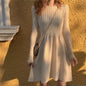 French Temperament Knitted Sweater Dress - High Waist Base Layer Dress for Autumn Winter