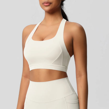 Women’s Yoga Bra Crop Top Nylon Elastane Supportive Sling Back