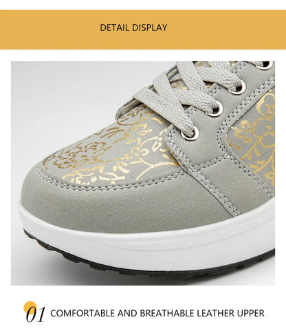 Women Leather Casual Sneakers Fashion Comfortable Platform Walking Shoes Wedge Moccasins Breathable Loafers Zapatos De Mujer