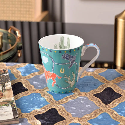 Underglaze Bone Porcelain Mug 300ml Capacity for Coffee and Tea Daily
