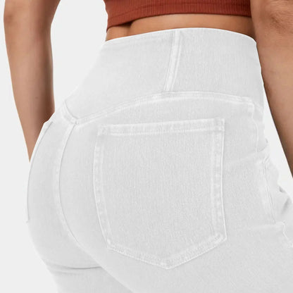 Stretch Pants High Waisted Crossover Flare with Bootcut Silhouette