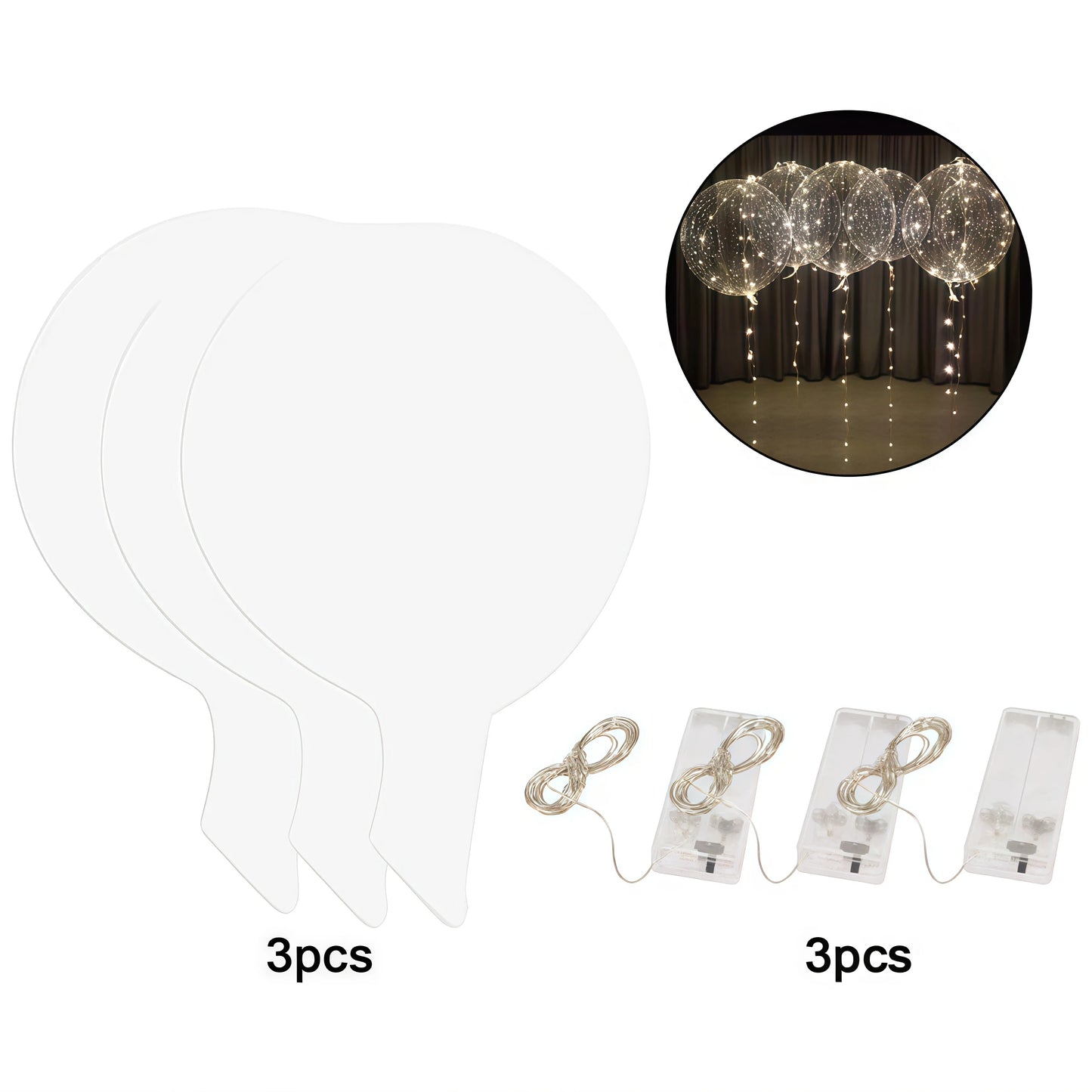 Transparent LED Balloons Set With Light Straps For Party Decor
