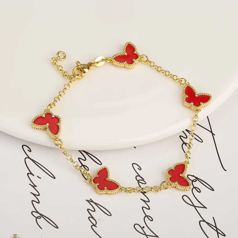 Silver Plated Rose Gold Clover Bracelet - Luxurious High Quality Jewelry for Women