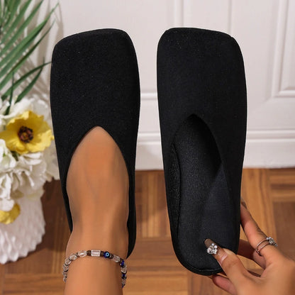 Women's square-toe slip-on flats for everyday styling