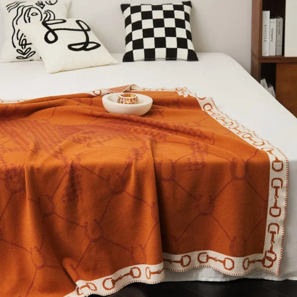 Acrylic Blanket Striped With Soft Texture Ultra Soft Knit Lightweight Construction